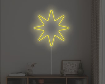 Der Stern-Tarot-LED-Neon-Schild, Witchy Wohndekor, Der Stern-Tarot-Karten-Wandteppich, Gruseliges Dekor, Astrologisches Zeichen, Gothic Wandbehang