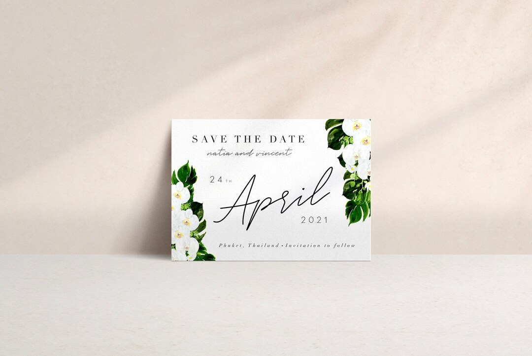 DAMOUR MODERNE Tropical Save The Date Invitation de mariage - Etsy France