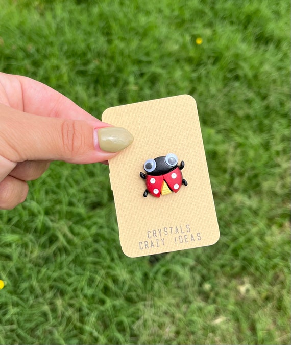 Ladybug Pin Googly Eye Ladybug Pin Cute Ladybug Jacket Pin Etsy