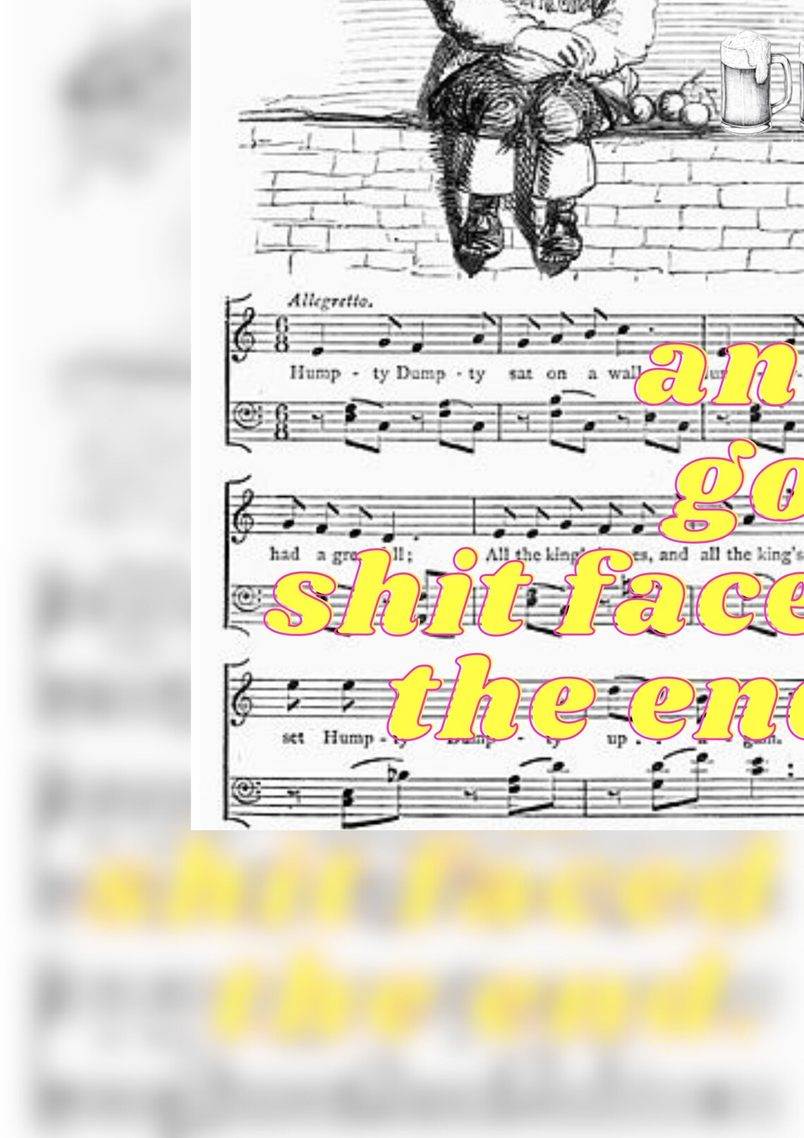 The Tipsy Egg Naughty Nursery Rhymes Wall Art Poster Etsy