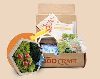 Moss Wall Art Kit | DIY Kit | Home Decor | Hobby and Craft Gifts | Make Your Preserved Moss Art