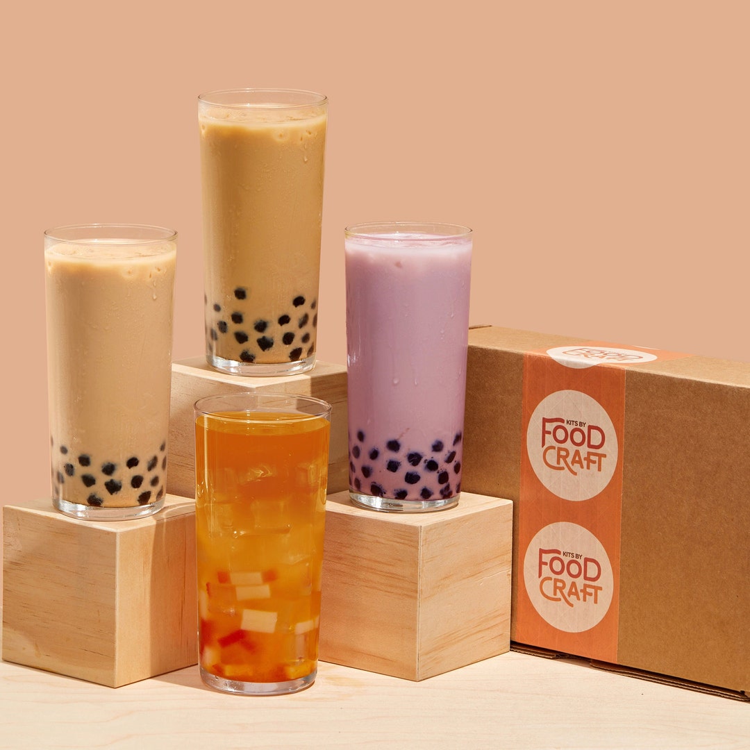 Fresh Finest Instant Boba Tea Kit with Tapioca Pearls & Reusable Boba Cup  with Straw - Bubble Tea Kit Includes 6 Classic Milk Tea Packets & 6 Bubble  Tea Pearls Packets 