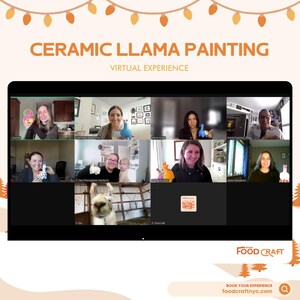 Ceramic Llama Painting Kit for 10: No Drama Llama Virtual Social Experience