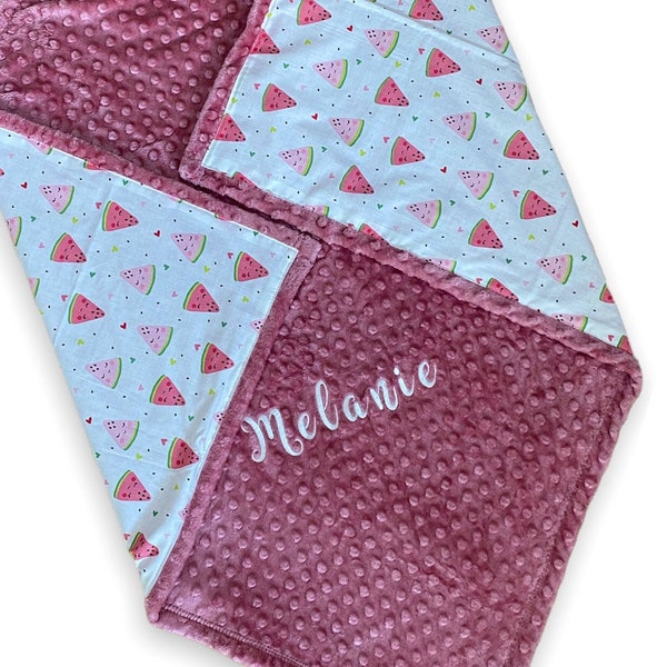 Personalized Baby Blanket, Watermelon Baby Blanket, Custom Baby Blanket, Watermelon Baby, Newborn Gift, Fruit Baby Gift, Baby Blanket Girl