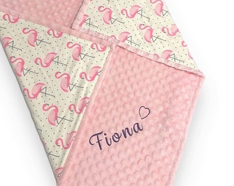 Personalized Baby Blanket, Flamingo Blanket, Custom Baby Blanket, Flamingo Baby Gift, Baby Girl Blanket, Flamingo Baby Blanket