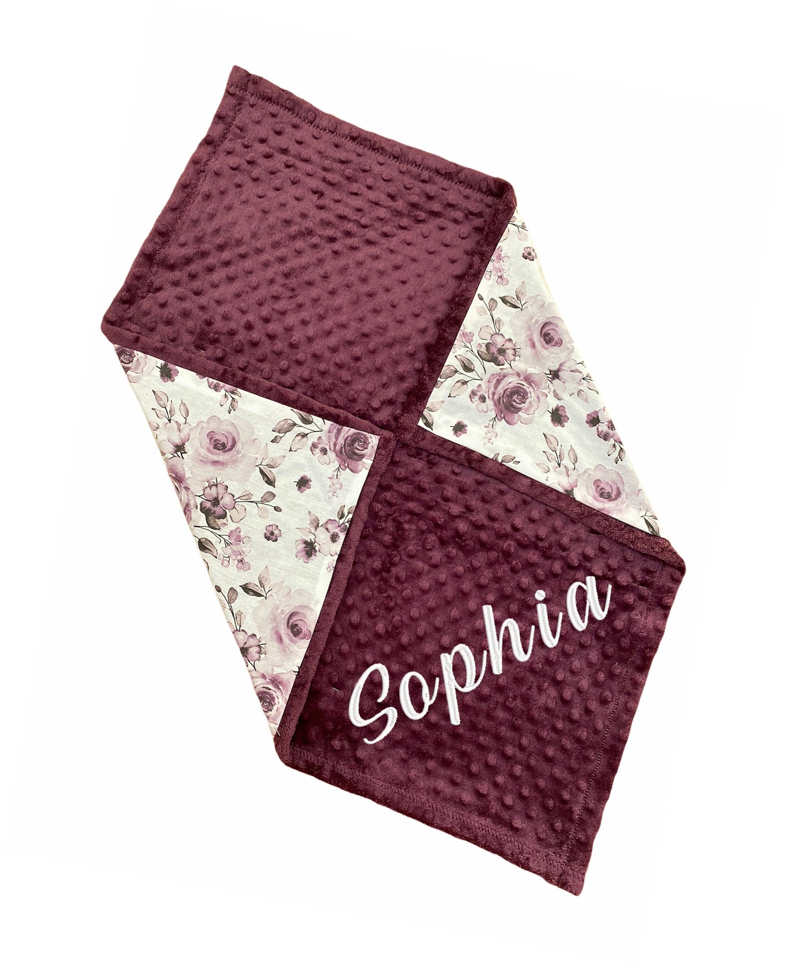 Personalized Baby Blanket Purple Floral Blooms Blanket Etsy