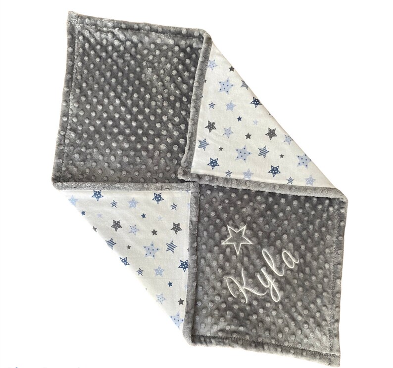 Personalized Baby Blanket Star Print Minky Baby Blanket Etsy