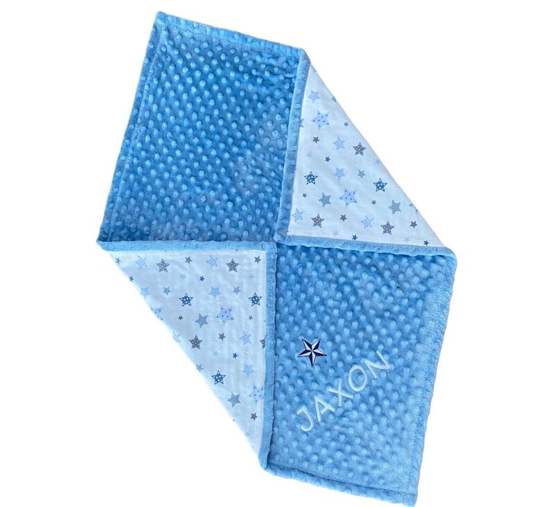 Personalized Baby Blanket Star Print Minky Baby Blanket Etsy