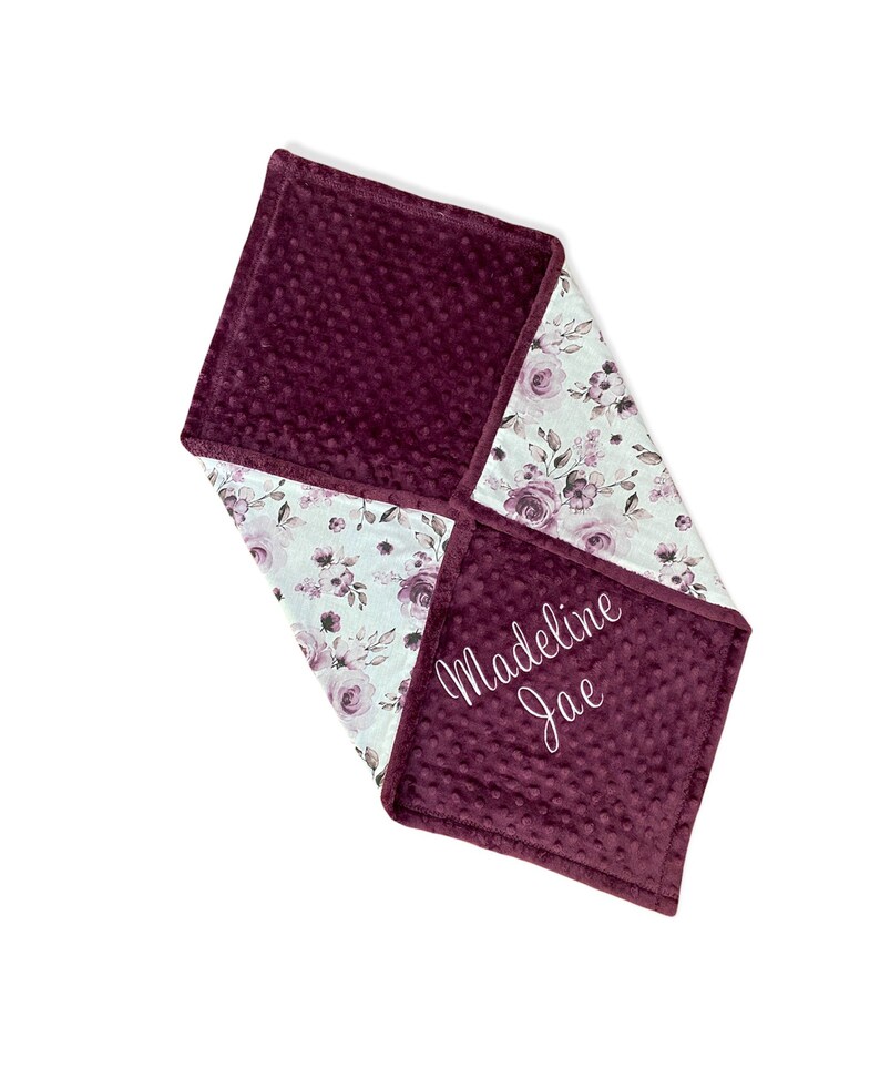 Personalized Baby Blanket Purple Floral Blooms Blanket Etsy
