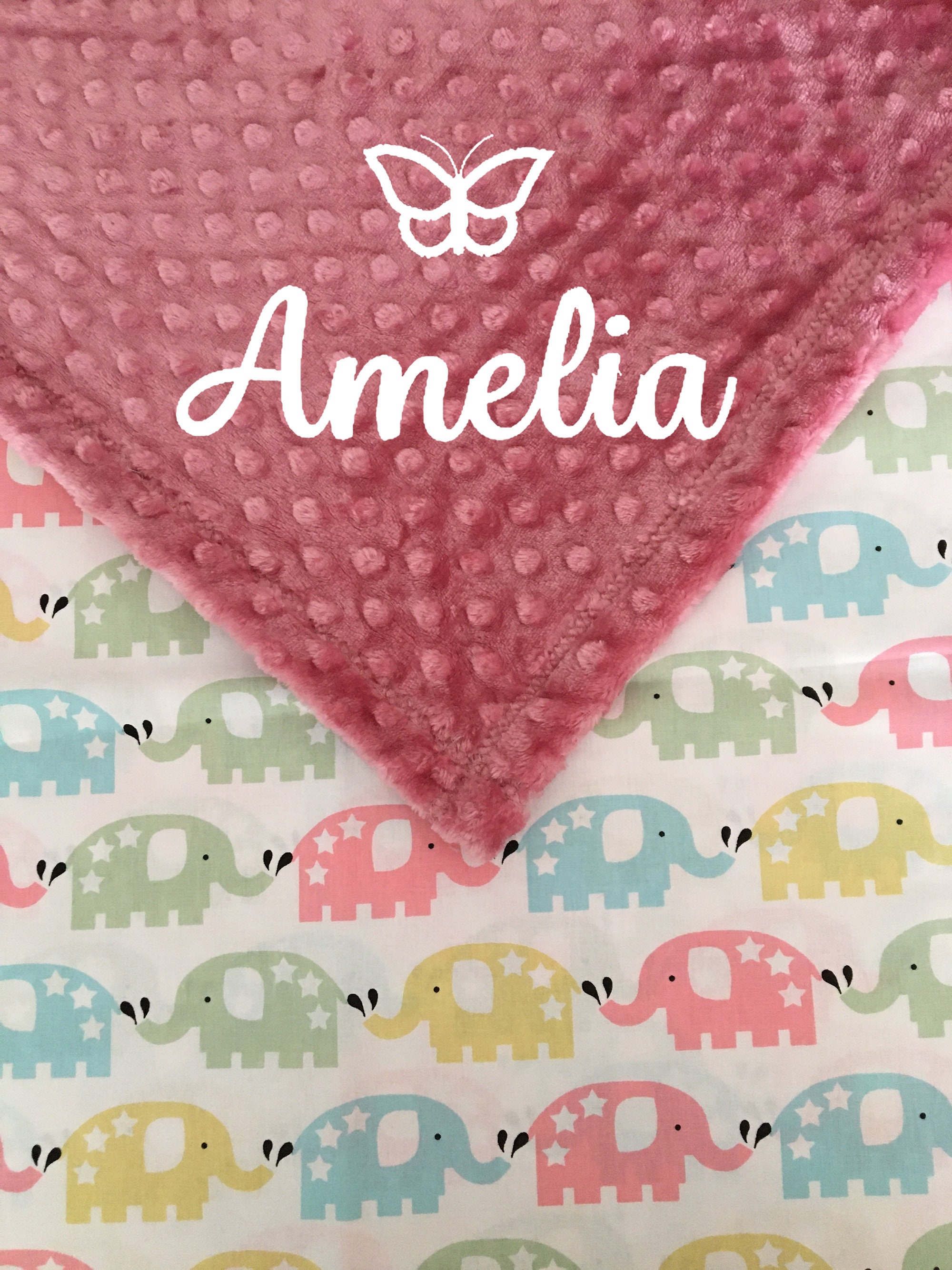 Personalized Baby Blanket Elephant Baby Blanket Baby Gift Etsy Ireland