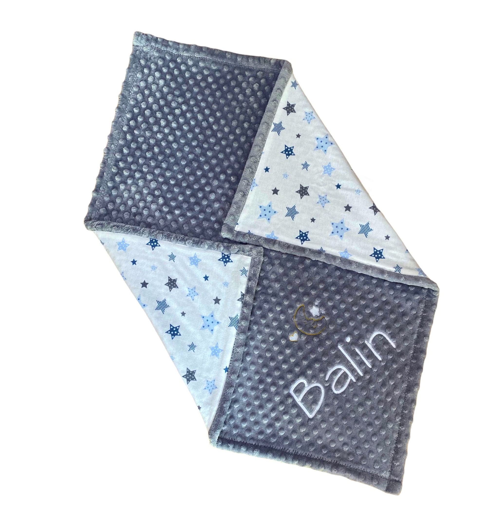Personalized Baby Blanket Star Print Minky Baby Blanket Etsy