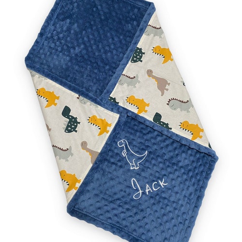 Baby Blanket Personalized Dinosaur Baby Boy Blanket Etsy