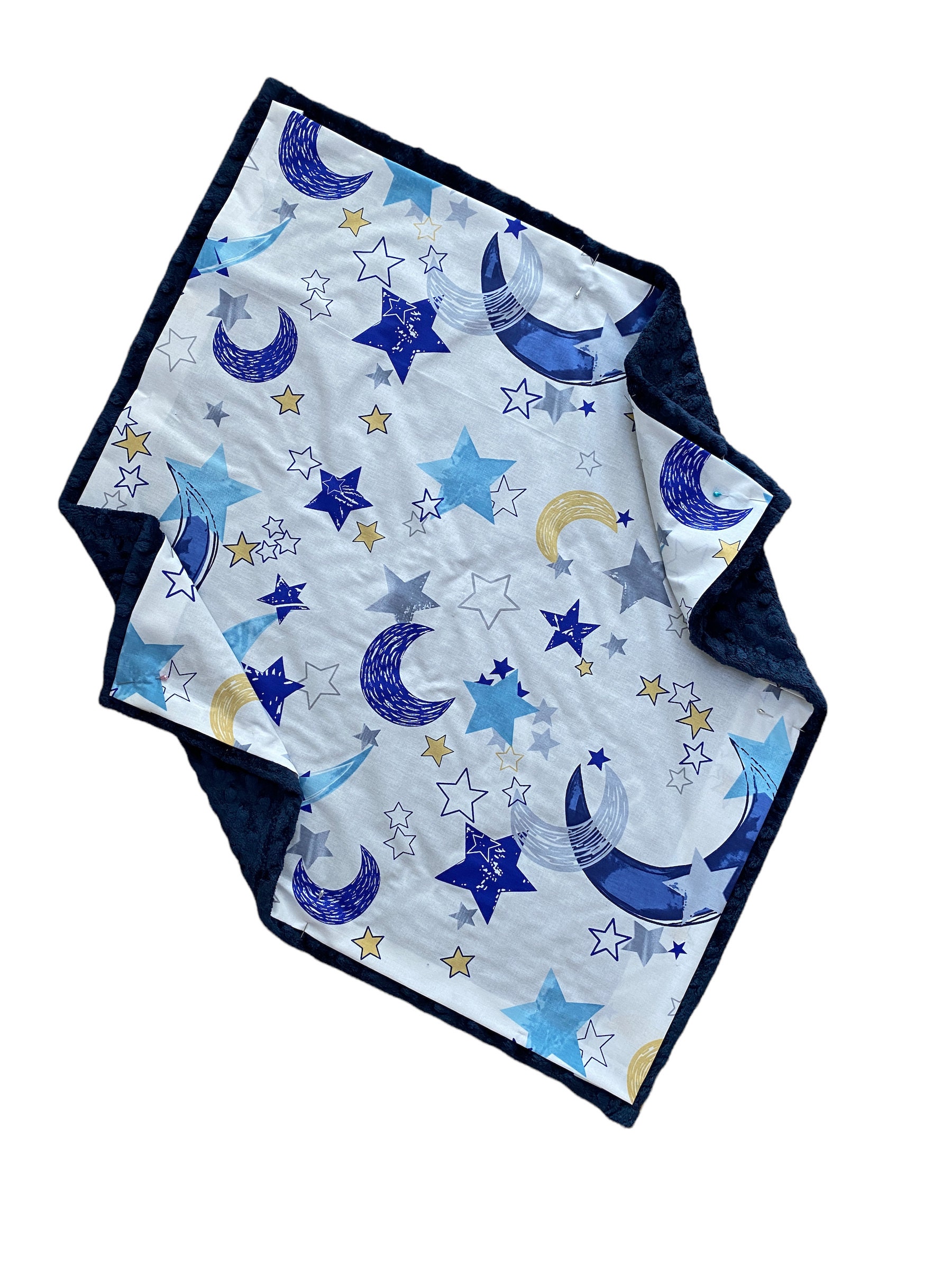 Personalized Baby Blanket Moon and Star Baby Blanket Custom Etsy