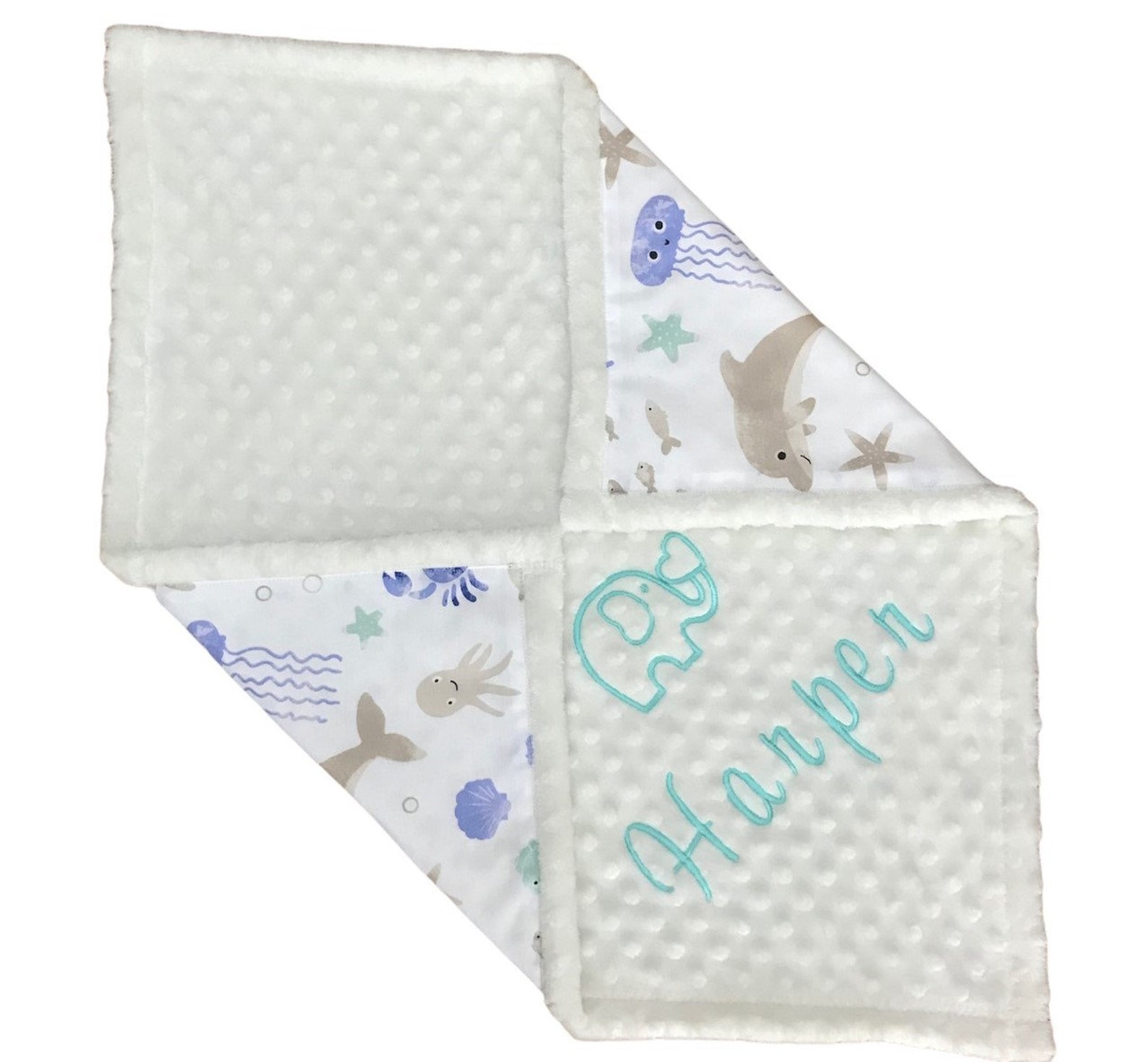 Personalized Baby Blanket Sea Baby Blanket Baby Gift Sea Etsy