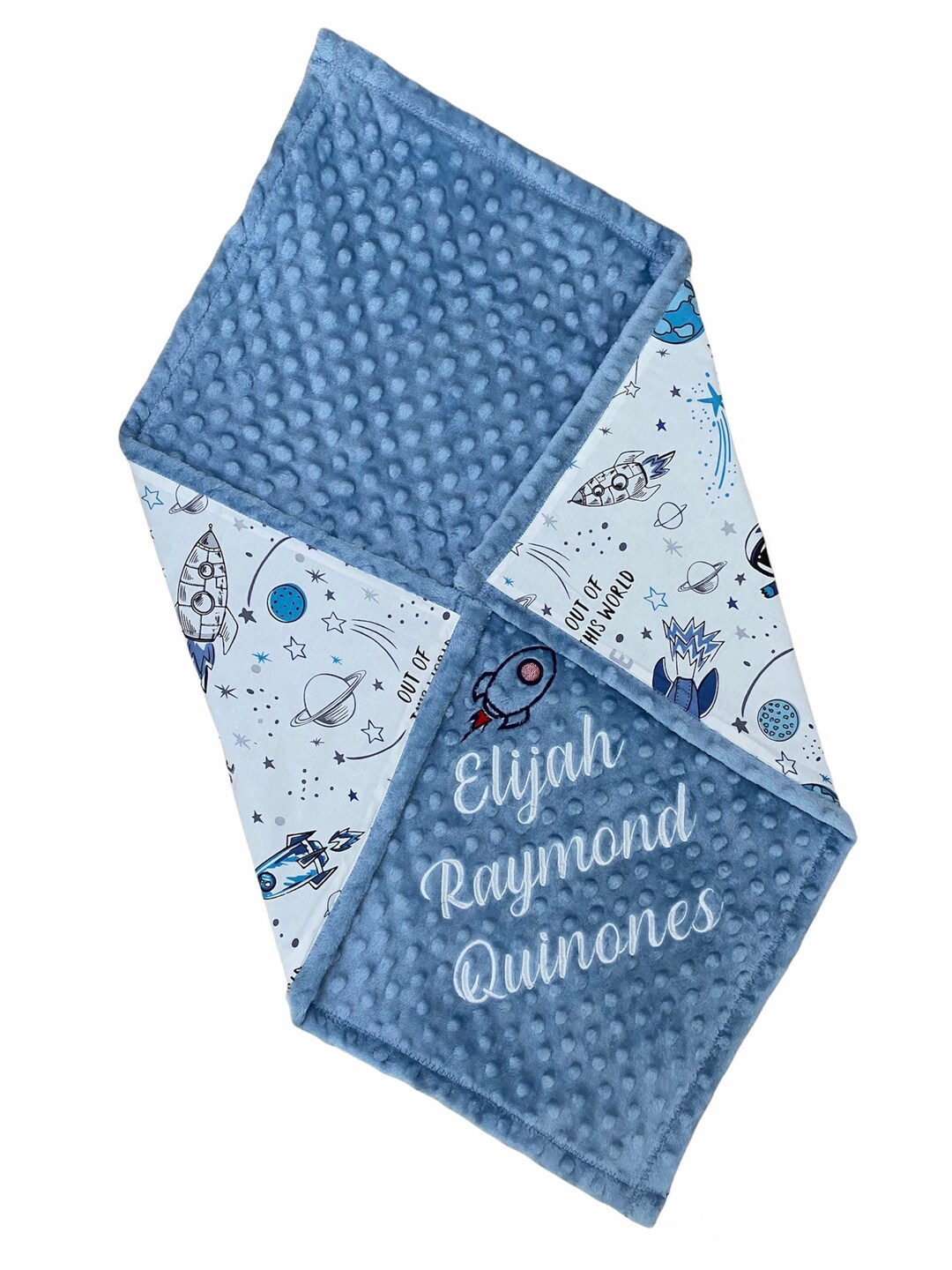 Personalized Baby Blanket Boy, Space Baby Blanket, Custom Baby Blanket