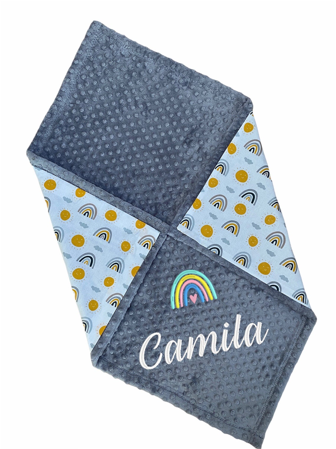 Personalized Baby Blanket Rainbow Baby Blanket Custom Baby Etsy