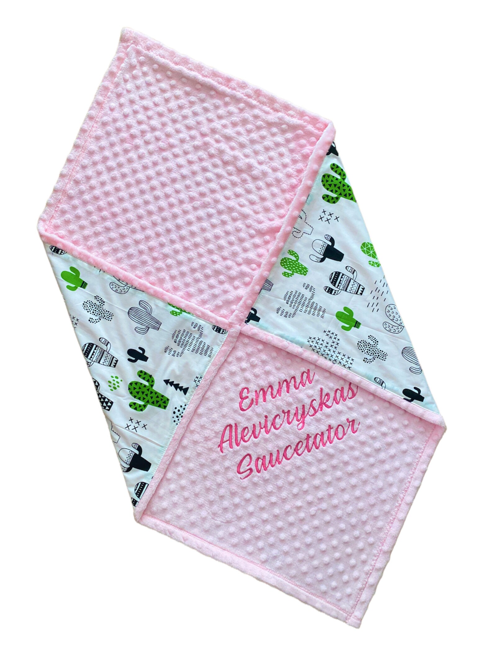 Personalized Baby Blanket Cactus Baby Blanket Custom Baby Etsy