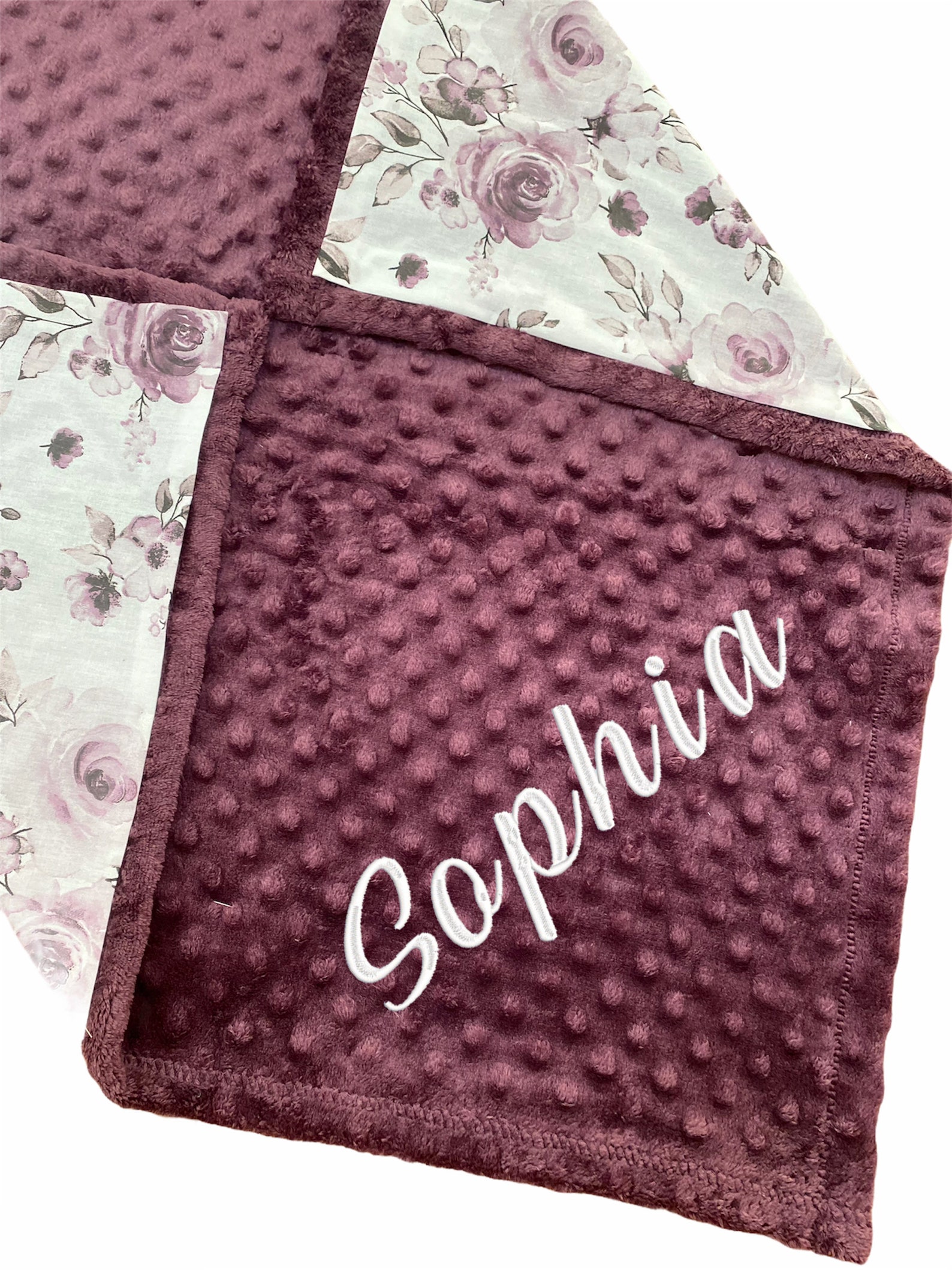 Personalized Baby Blanket Purple Floral Blooms Blanket Etsy
