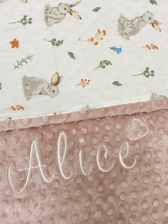 Personalized Baby Blanket Rabbit Baby Blanket Custom Baby Etsy