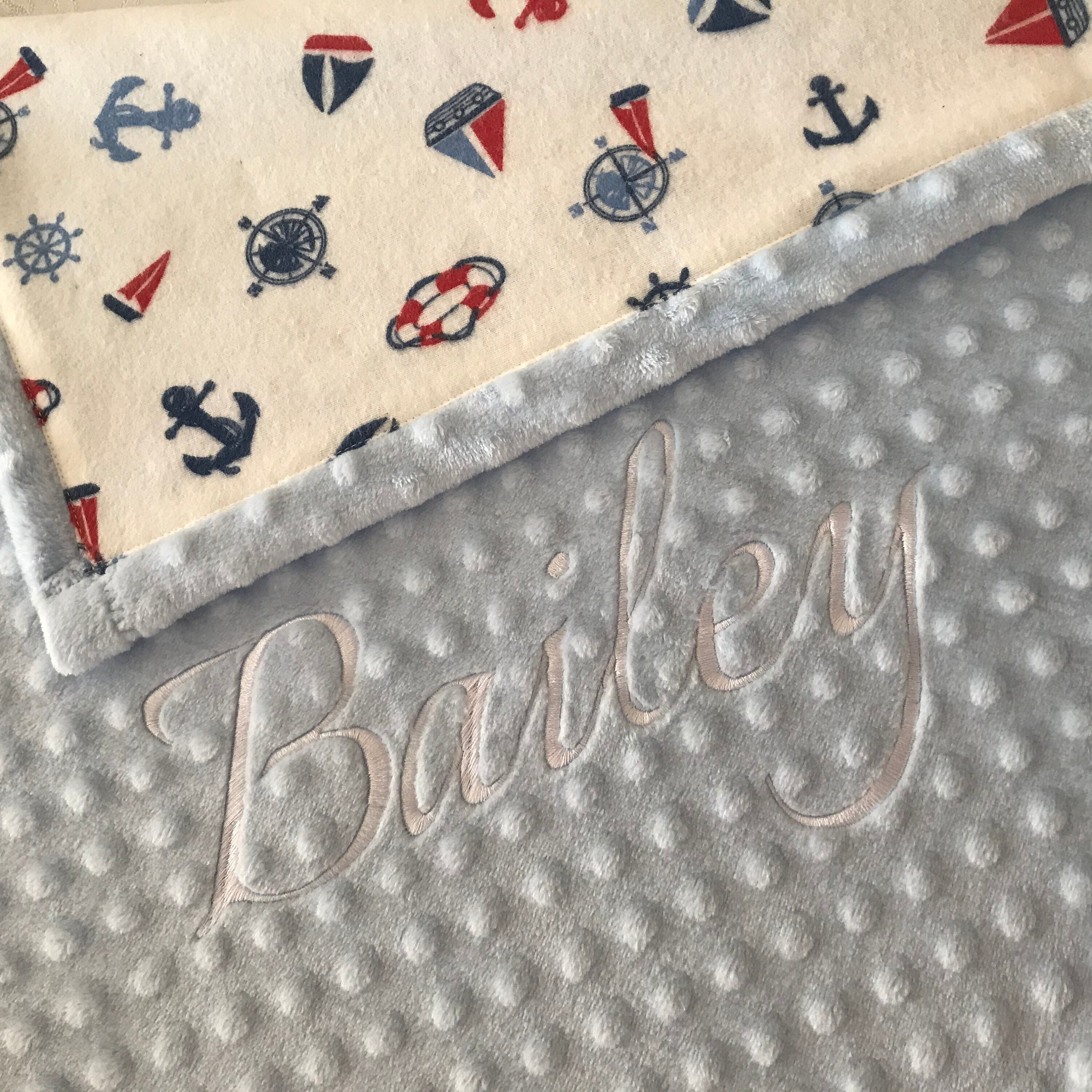 Personalized Baby Blanket Nautical Nursery Baby Shower Gift Etsy