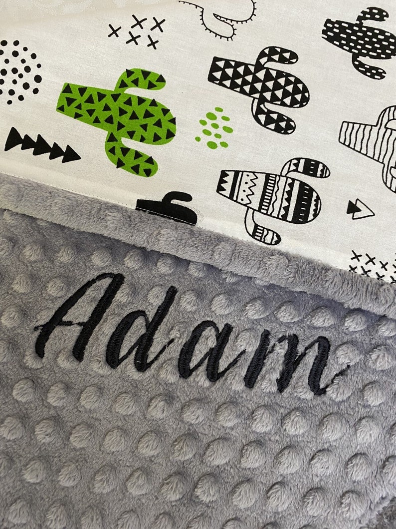Personalized Baby Blanket Cactus Baby Blanket Custom Baby Etsy
