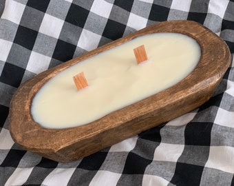 Dough Bowl hand poured soy candles - decorative candles - custom scents - dual wicks - wood wicks