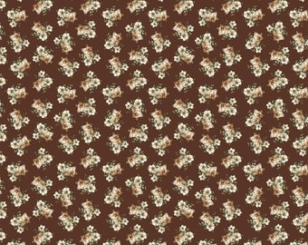 NEW! FIGO - Countryside Comforts - Sold by 1/2 Yards - cows on  brown