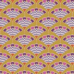 Pie In The Sky Collection by Tilda - sold by the 1/2 yard - Tasselflower - Mustard