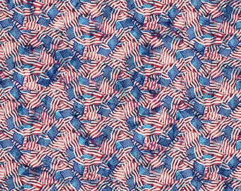 NEW! Patriot for Northcott Fabrics - Sold by 1/2 Yards - Red White and Blue Flags