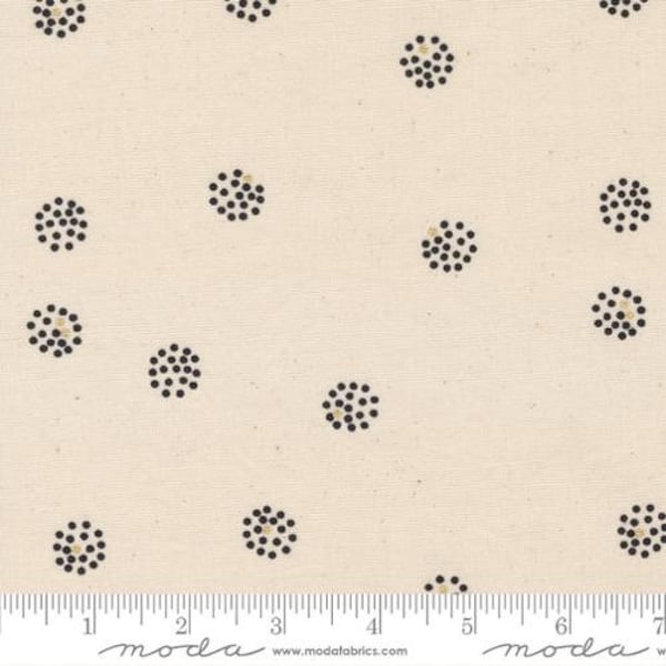 MODA FABRICS - sold by 1/2 yard - Think Ink Metallic Canvas by Zen Chic - 1802 11cvm Natural