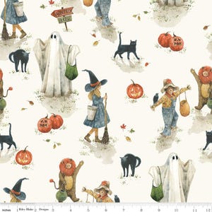 新作 - TRICK OR TREAT by Lisa Audit for Riley Blake Designs - 1/2ヤード単位で販売 - メインクリーム