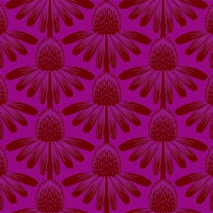 NEU - Indelible von Anna Maria Textiles für Northcott - Verkauft von 1/2 Yards - Sonnenhut - Magenta