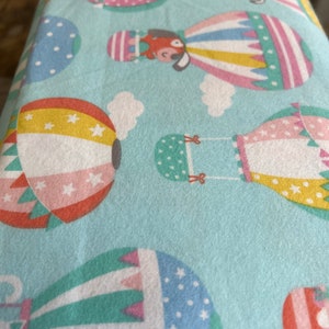 Benartex twinkle comfort flannel -up up & Away flannel blue (sold by the 1/2 yard)