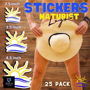 25 Pack Naturist Logo Stickers 3 Sizes (vinyl)