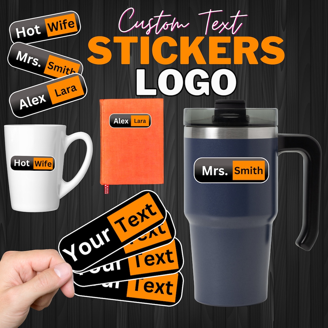 25 - 12 Pack Logo Custom Text Stickers 3 Sizes (vinyl) - Etsy