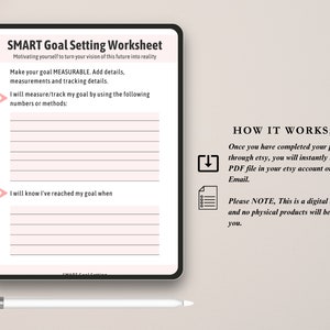 Digital SMART Goal Setting Worksheet, Productivity Planner Printable ...