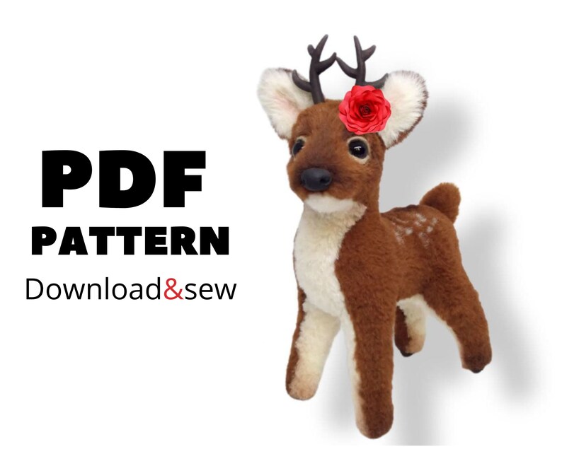 FAWN SEWING PATTERN Deer Teddy Pattern Stuffed Deer | Etsy