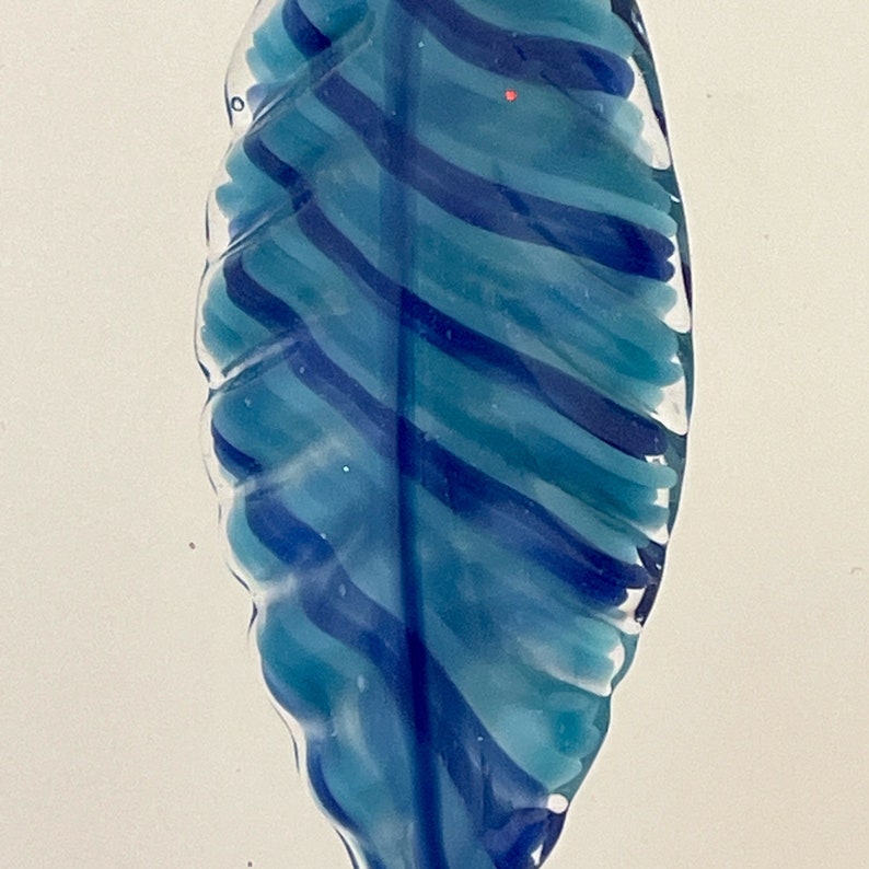 Glass Feather Earring Deep blue