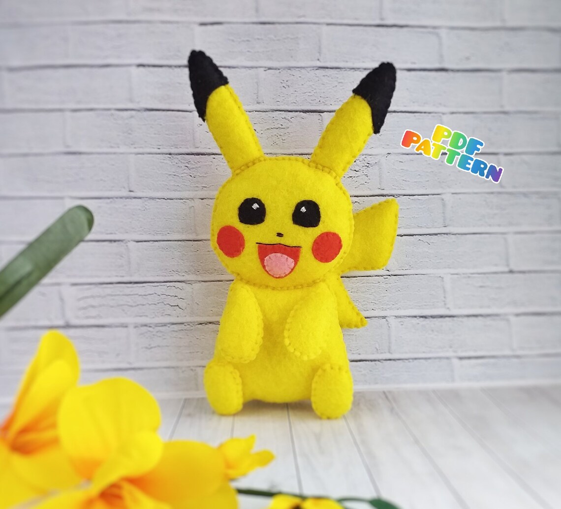 Pokemon Plush Pattern Pikachu Pattern Pikachu Plush Diy Etsy