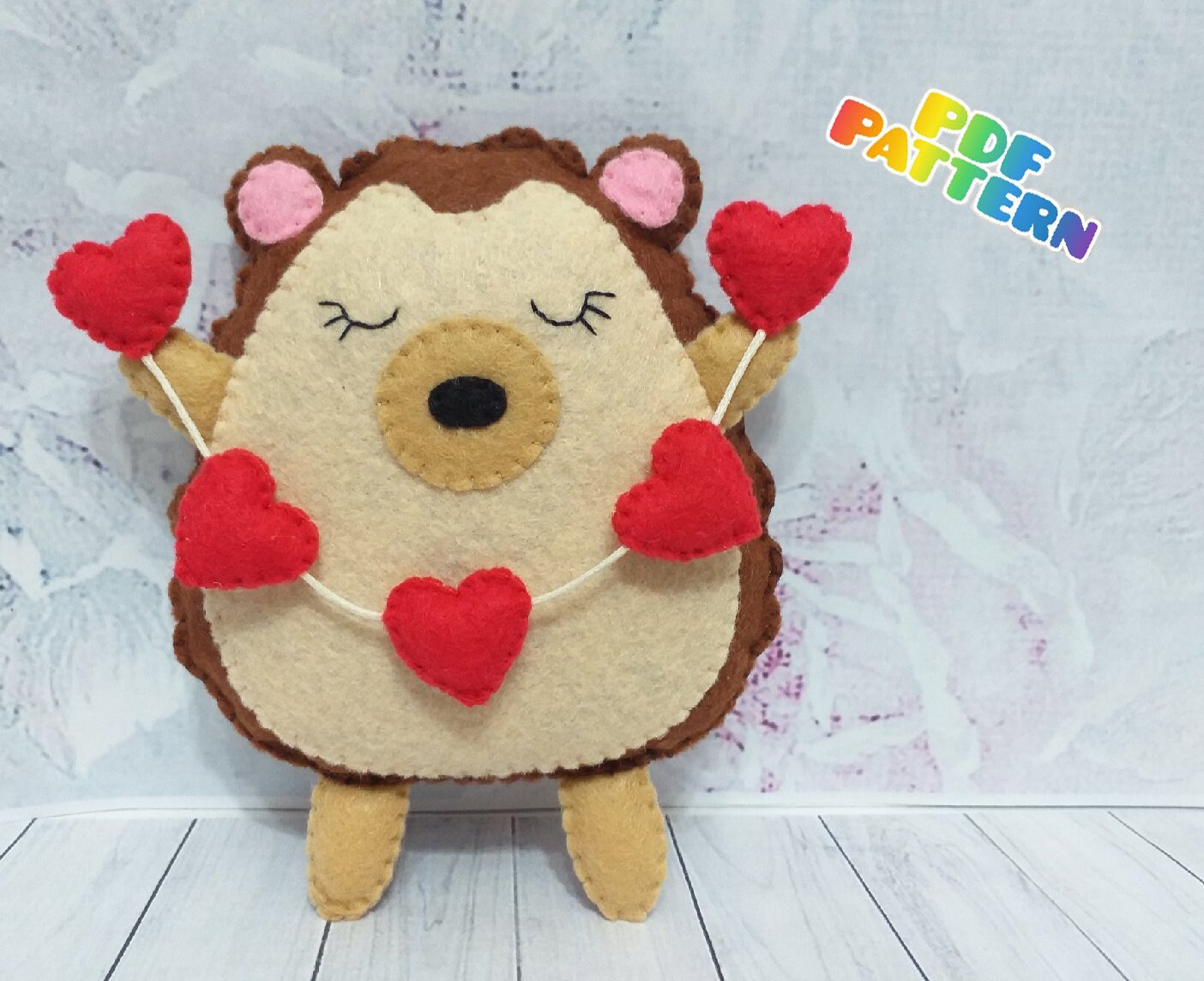 Felt hedgehog valentine day pattern hedgehog gifts woodland Etsy