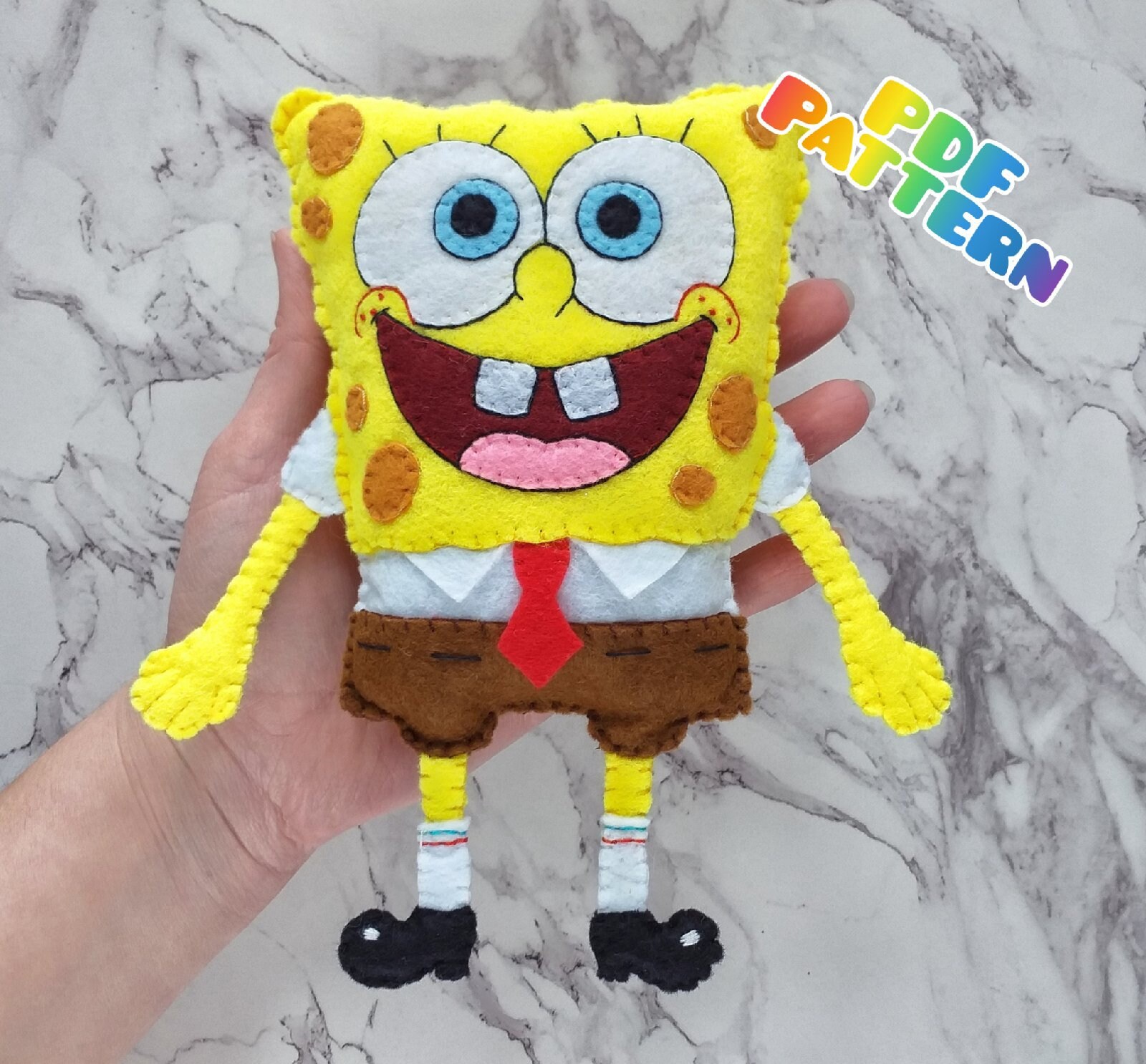 Sponge Bob Pattern Squarepants Pattern Plush Sewing Pattern 024