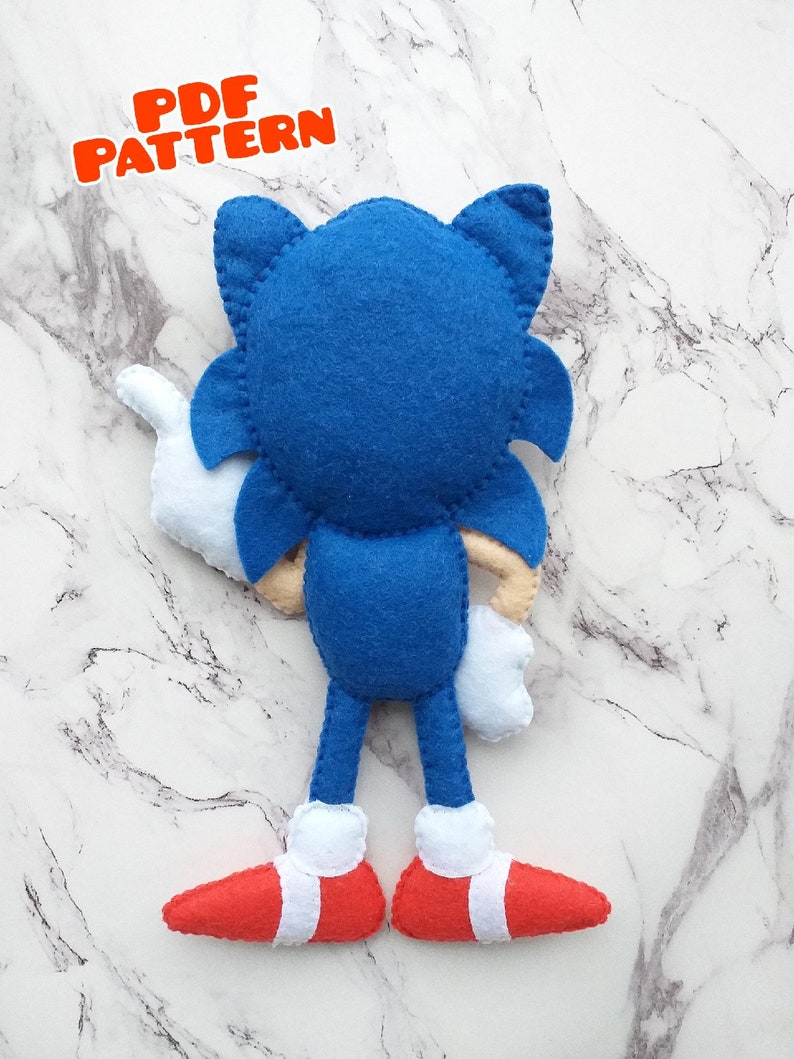 Sonic the hedgehog sonic plush Sonic plush toy pattern Etsy