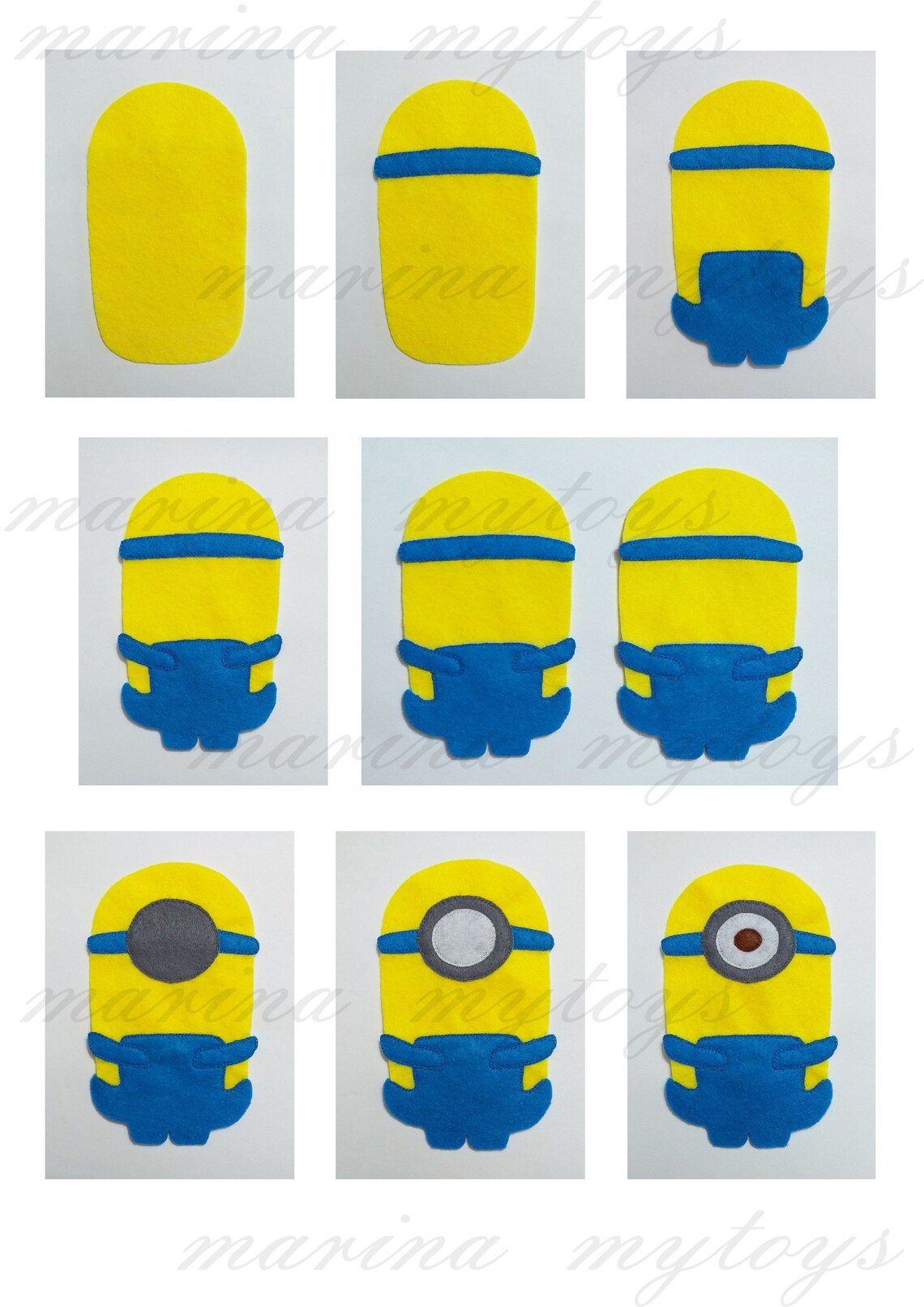 Felt minion pattern Minions doll PDF Pattern Felt doll Etsy