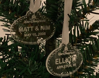 Custom Disney World Disneyland Cast Member Name Tag Ornament, Christmas Name Tag, Personalized Ornament