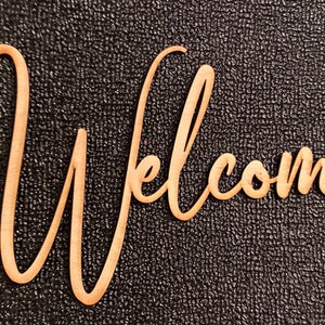Laser Cut Welcome Sign: Unfinished Baltic Birch Wood, DIY Craft Decor (12-18&quot;)