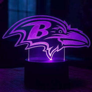 16 Color Baltimore Ravens LED Acrylic Light Football Gift