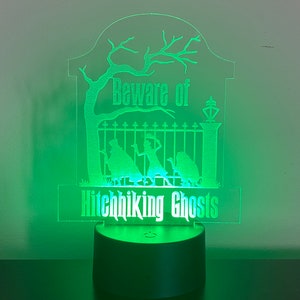 16 Color Hitchhiking Ghosts Haunted Mansion LED Acrylic Light Disney World Disneyland