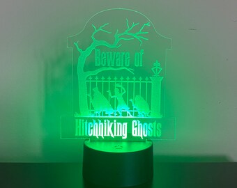 16 Color Hitchhiking Ghosts Haunted Mansion LED Acrylic Light Disney World Disneyland