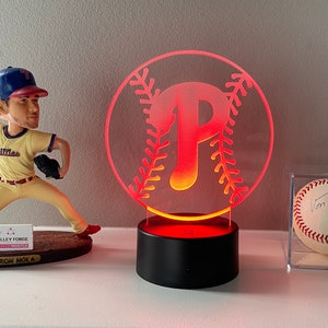16 kolorów Philadelphia Phillies Baseball LED akrylowe światło Baseball World Series