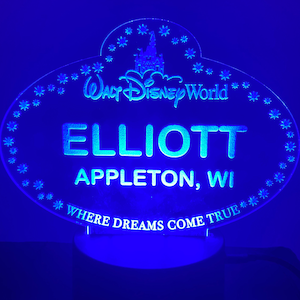 16 Color Personalized LED Acrylic Light Custom Disney World Disneyland Cast Member Name Tag